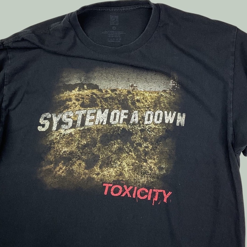 System of a Down Toxicity Black Graphic Band T-Shirt Mens Large L Music Tee